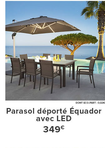 Parasol déporté Équador avec LED 349€