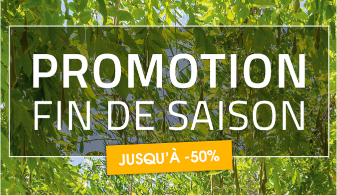 PROMOTION FIN DE SAISON JUSQU'À -50%