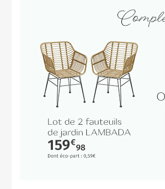 Lot de 2 fauteuils de jardin Lambada Sésame - Hespéride