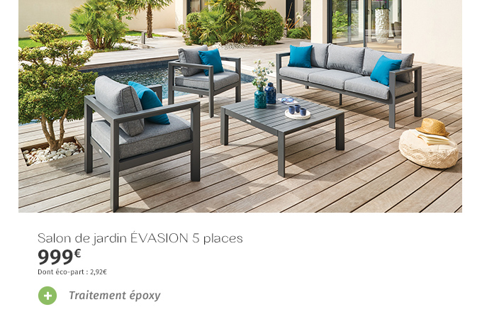 Salon de jardin Évasion Graphite - Hespéride