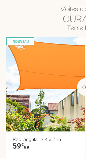 Voile d'ombrage rectangulaire Curacao Terre battue - Hespéride