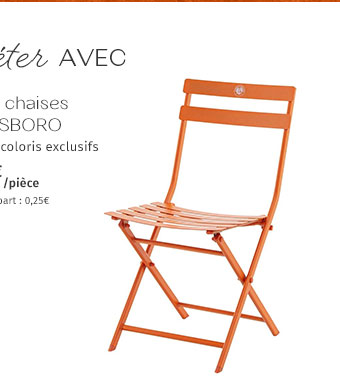 Lot de 2 chaises de jardin pliantes Greensboro Terre battue - Hespéride