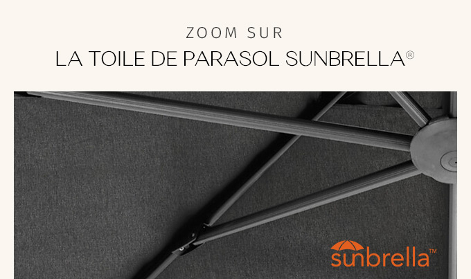 Parasol déporté rectangulaire Éléa avec toile Sunbrella® - Hespéride