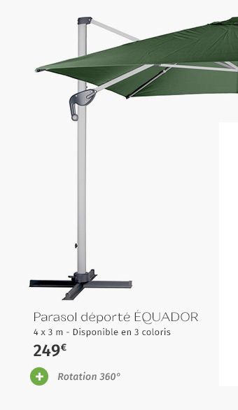 Parasol déporté rectangulaire Équador Vert olive - Hespéride