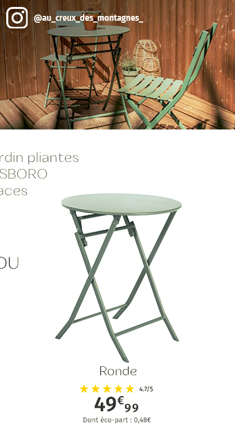 Table de jardin pliante ronde Greensboro Vert olive