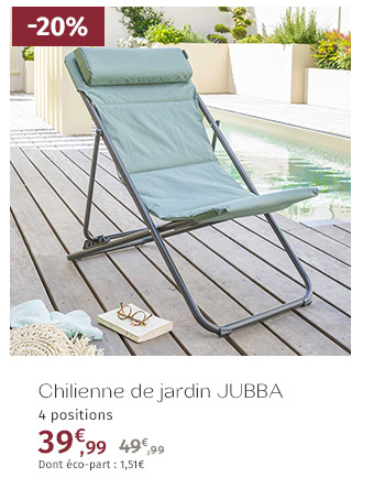 Chilienne de jardin pliante Jubba Vert jade & Graphite