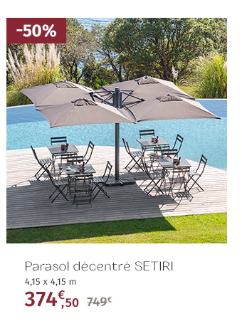 Parasol décentré 4 en 1 Setiri Ardoise