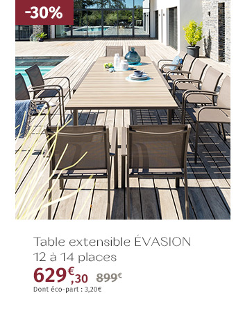 Table de jardin extensible Évasion Effet bois Nut & Tonka