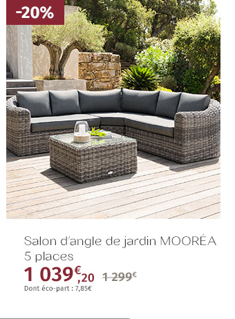 Salon d'angle de jardin Mooréa Terre d'ombre