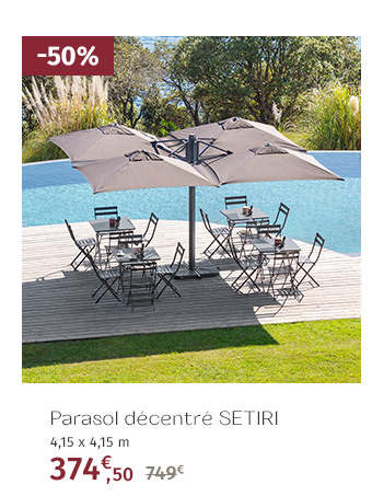 Parasol décentré 4 en 1 Setiri Ardoise