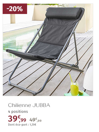 Chilienne de jardin pliante Jubba Anthracite & Graphite