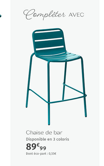 Chaise de bar empilable Phuket Bleu canard