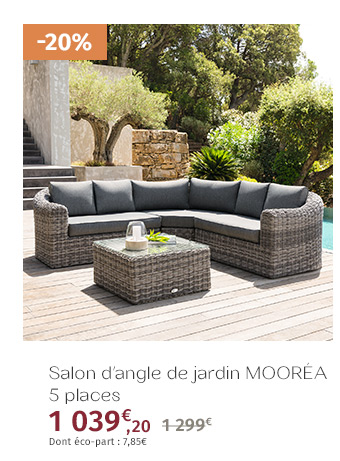 Salon d'angle de jardin Mooréa Terre d'ombre