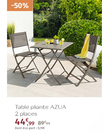 Table de jardin pliante carrée Azua Tonka