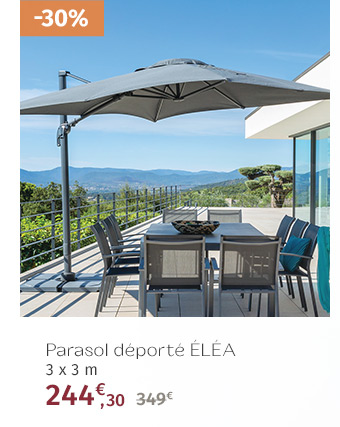 Parasol déporté carré inclinable Éléa Anthracite & Graphite