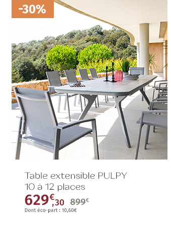 Table de jardin extensible Pulpy Gris quartz