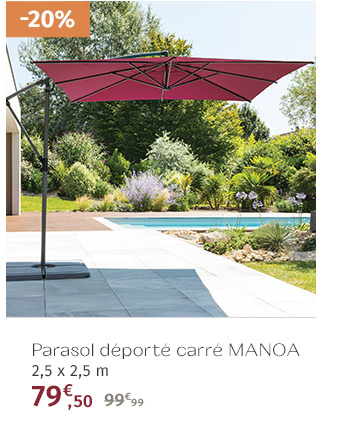 Parasol déporté carré Manoa Bordeaux
