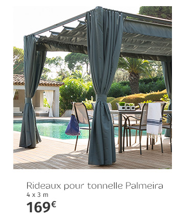 Rideaux pour tonnelle Palmeira Ardoise