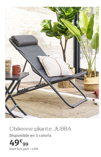 Chilienne de jardin pliante Jubba Anthracite & Graphite