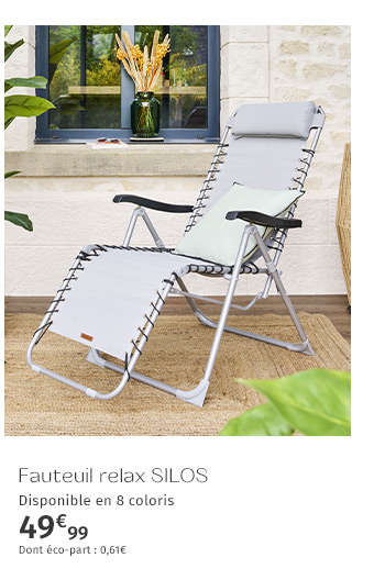 Fauteuil relax de jardin Silos Galet