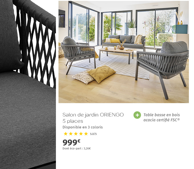 Salon de jardin Oriengo Anthracite & Graphite