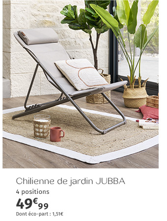 Chilienne de jardin pliante Jubba Noisette & Praline