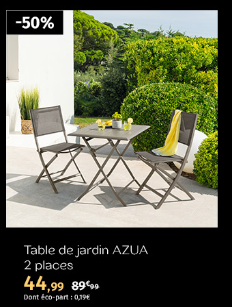 Table de jardin pliante carrée Azua Tonka