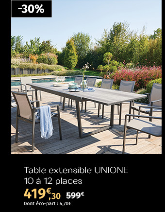 Table de jardin extensible Unione Gris smoke & Graphite