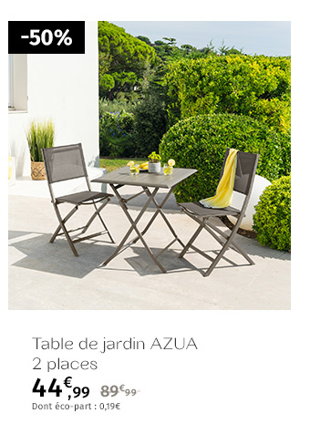 Table de jardin pliante carrée Azua Tonka