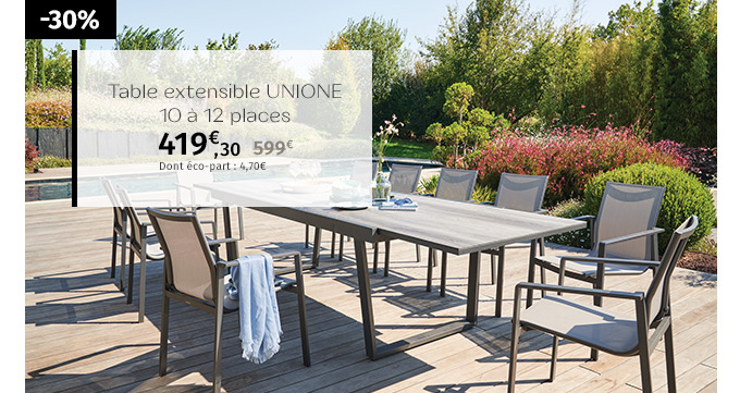 Table de jardin extensible Unione Gris smoke & Graphite