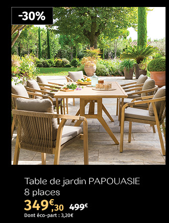 Table de jardin rectangulaire Papouasie Acacia