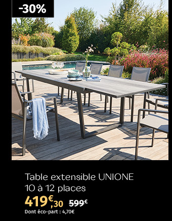 Table de jardin extensible Unione Gris smoke & Graphite