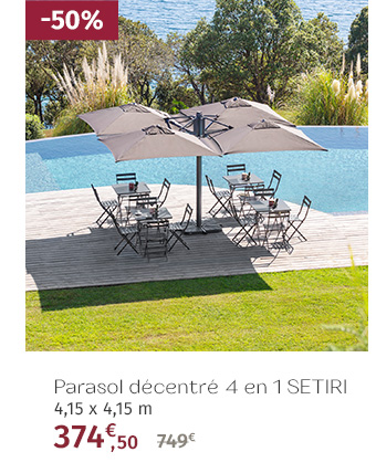 Parasol décentré 4 en 1 Setiri Ardoise