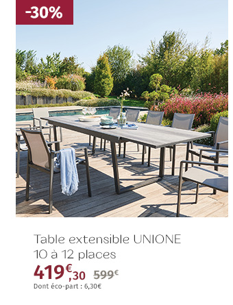 Table de jardin extensible Unione Gris smoke & Graphite - Hespéride