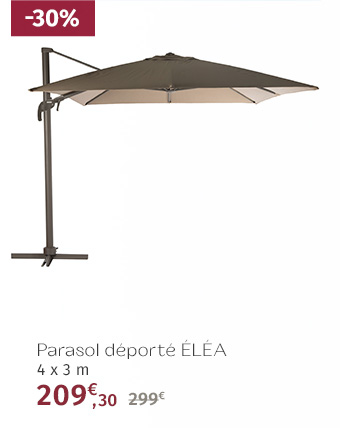 Parasol déporté hexagonal inclinable Éléa Noisette & Praline