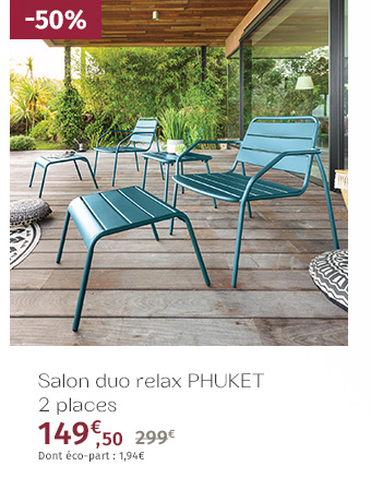 Salon duo relax Phuket Bleu canard