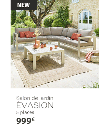 Salon d'angle de jardin ÉVASION Argile