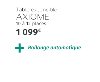 Table de jardin extensible AXIOME Effet bois Lin & Blanc