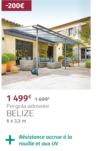 Pergola adossée BELIZE Graphite