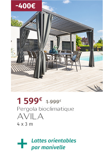 Pergola bioclimatique AVILA Graphite