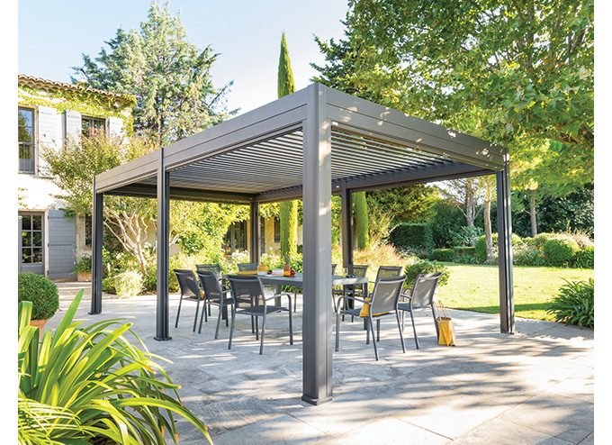 Pergola bioclimatique EVORA grand modèle Graphite