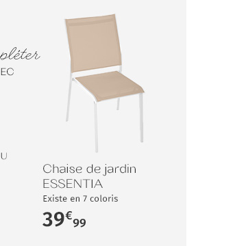 Chaise de jardin empilable ESSENTIA Lin & Blanc