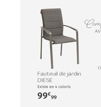 Fauteuil de jardin empilable DIESE Mocha & Praline