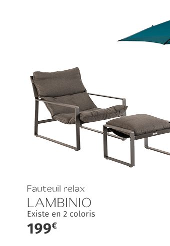 Fauteuil relax de jardin LAMBINIO Graphite