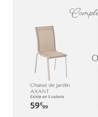 Chaise de jardin empilable AXANT Lin & Argile