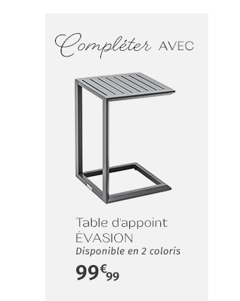 Table d'appoint de jardin carrée ÉVASION Graphite