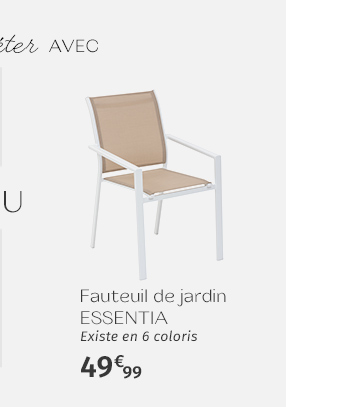 Fauteuil de jardin empilable ESSENTIA Lin & Argile