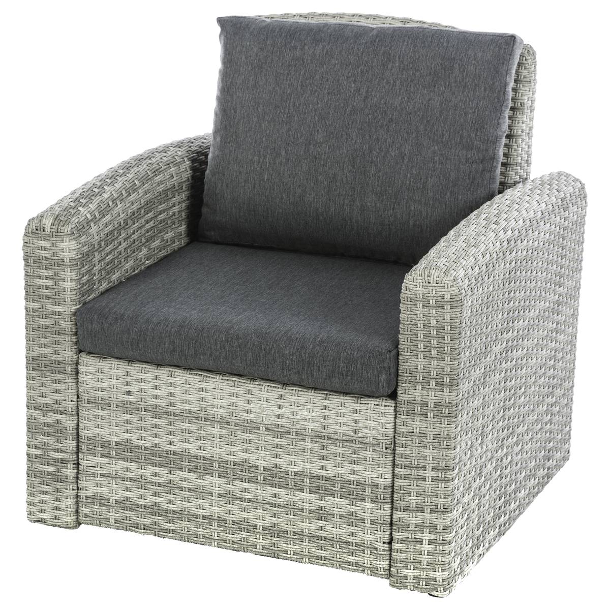 Fauteuil de salon jardin POLYNÉSIA Havane Aluminium traité époxy, Résine tressée synthétique, Polyester Hespéride