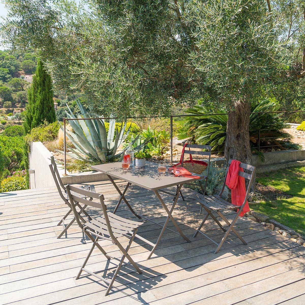 Table de jardin pliante rectangulaire GREENSBORO Tonka 4 places - Acier traité époxy, Traitement antirouille renforcé Hespéride
