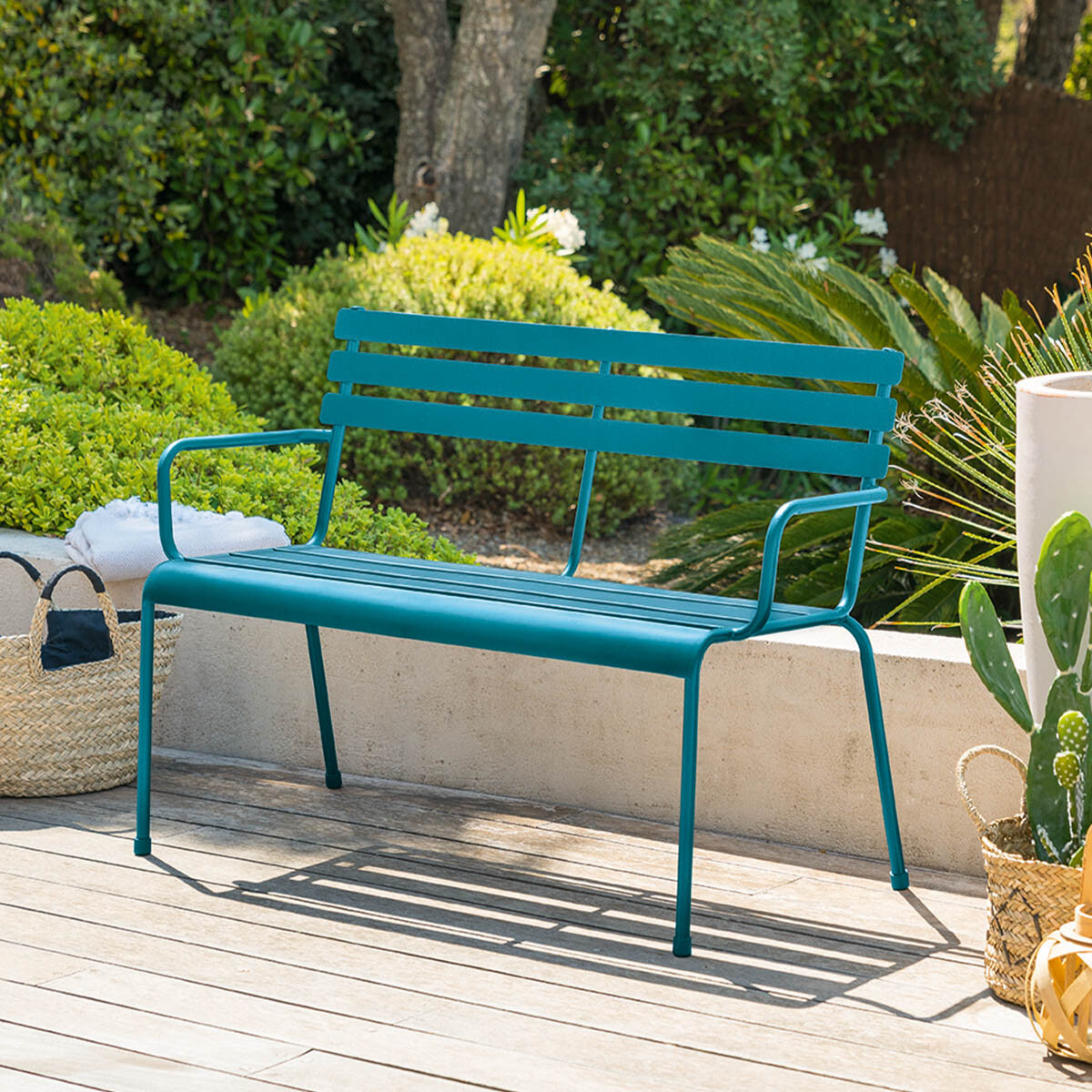 Banc de jardin pliant Olbia Graphite Hespéride 3 places